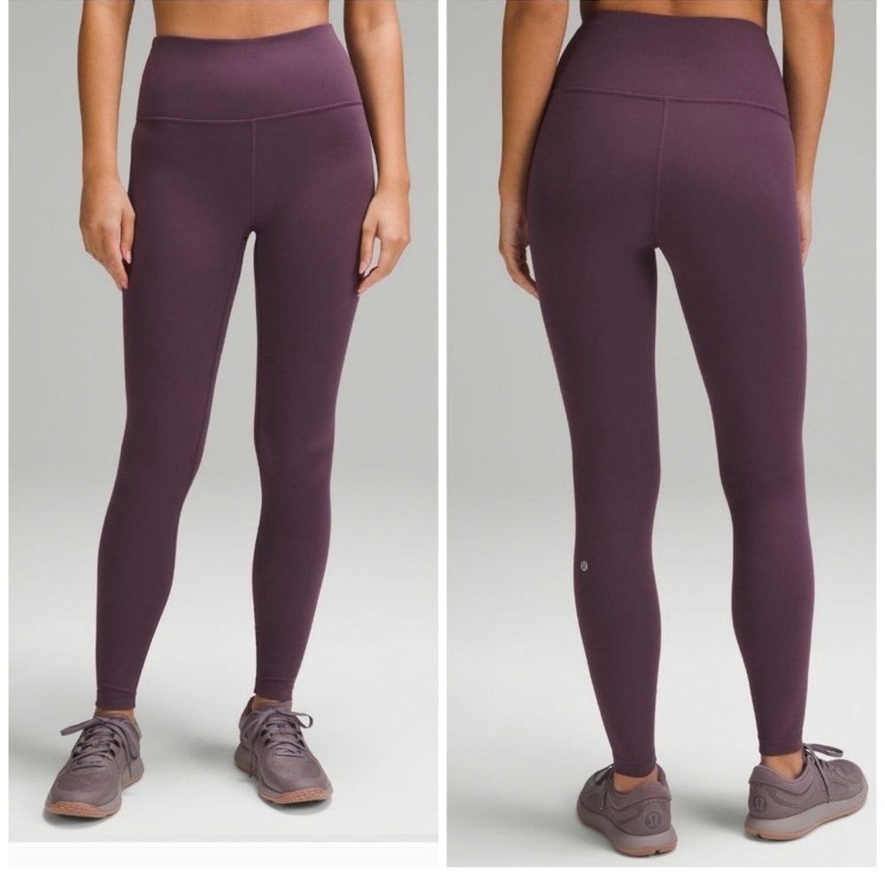 Lululemon Wunder Train High-Rise Ribbed Tight 28" Size 2 Nwt Grape Thistle